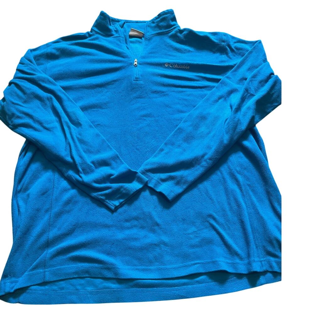 Columbia Mens Large Blue 1/4 Zip Fleece Sweater
